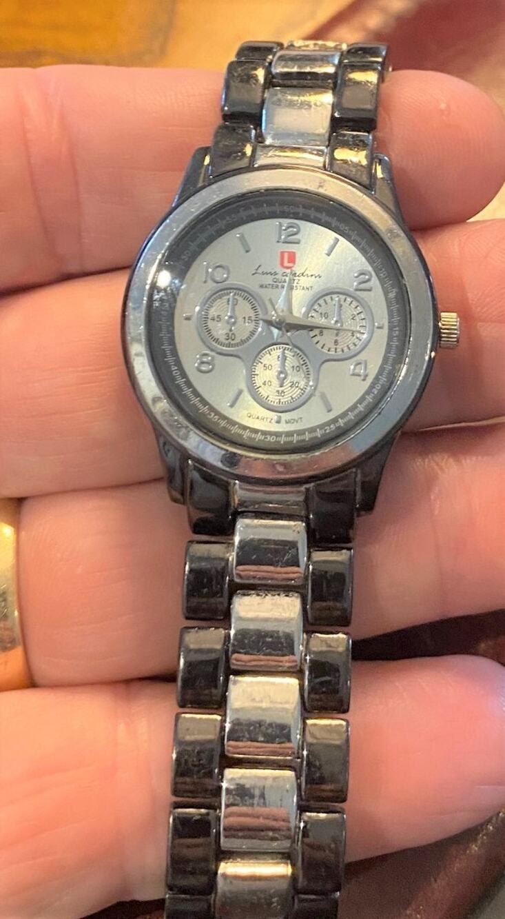 Women's 30mm Luis Cardini Watch, Gun Metal and Silver Tones